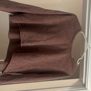 Cropped top. Purplish with light pilling. Well loved.